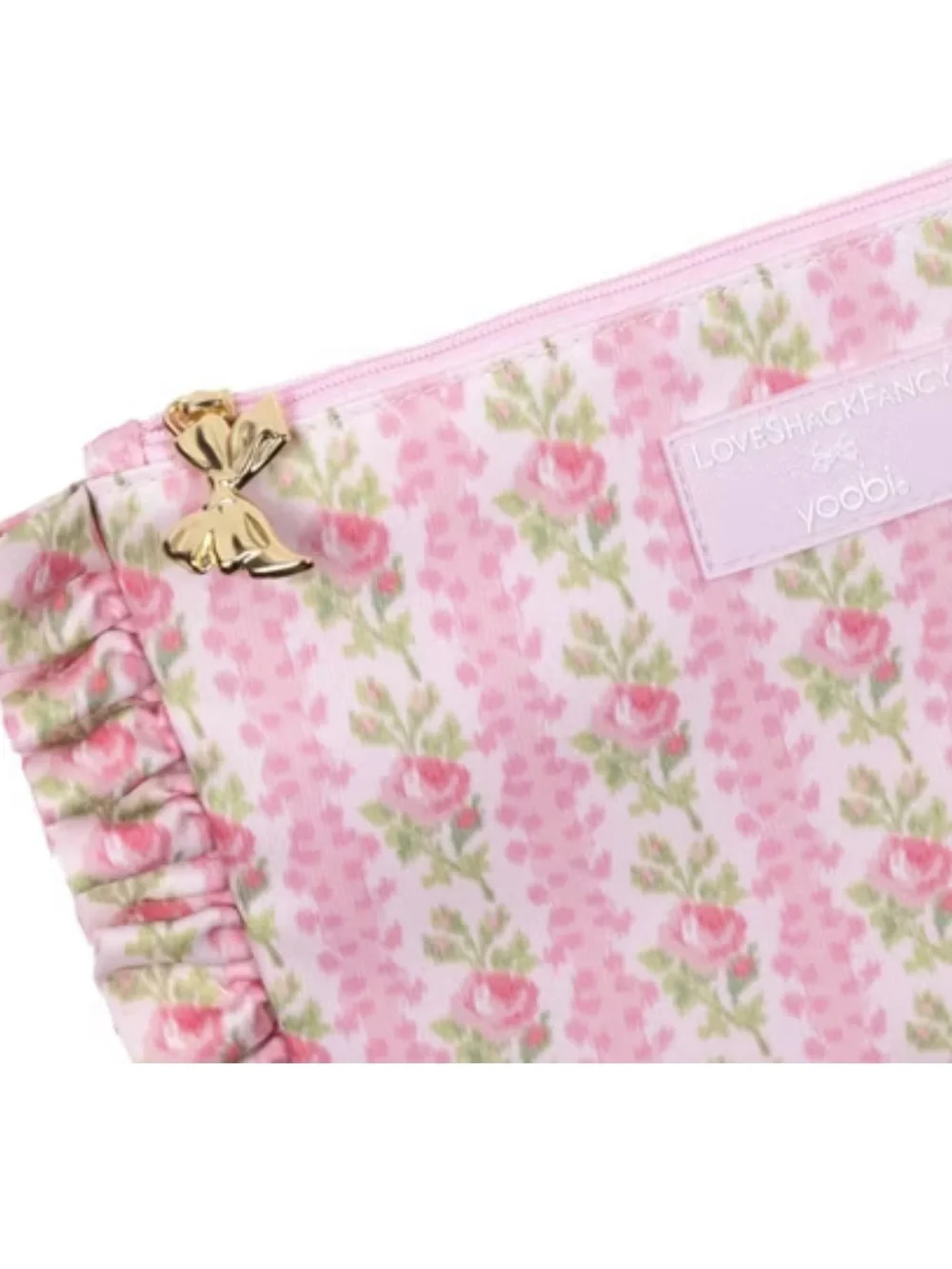 NWT LoveShackFancy x Target - Blooming Heirloom Bow Zip Ruffle Pouch/Clutch